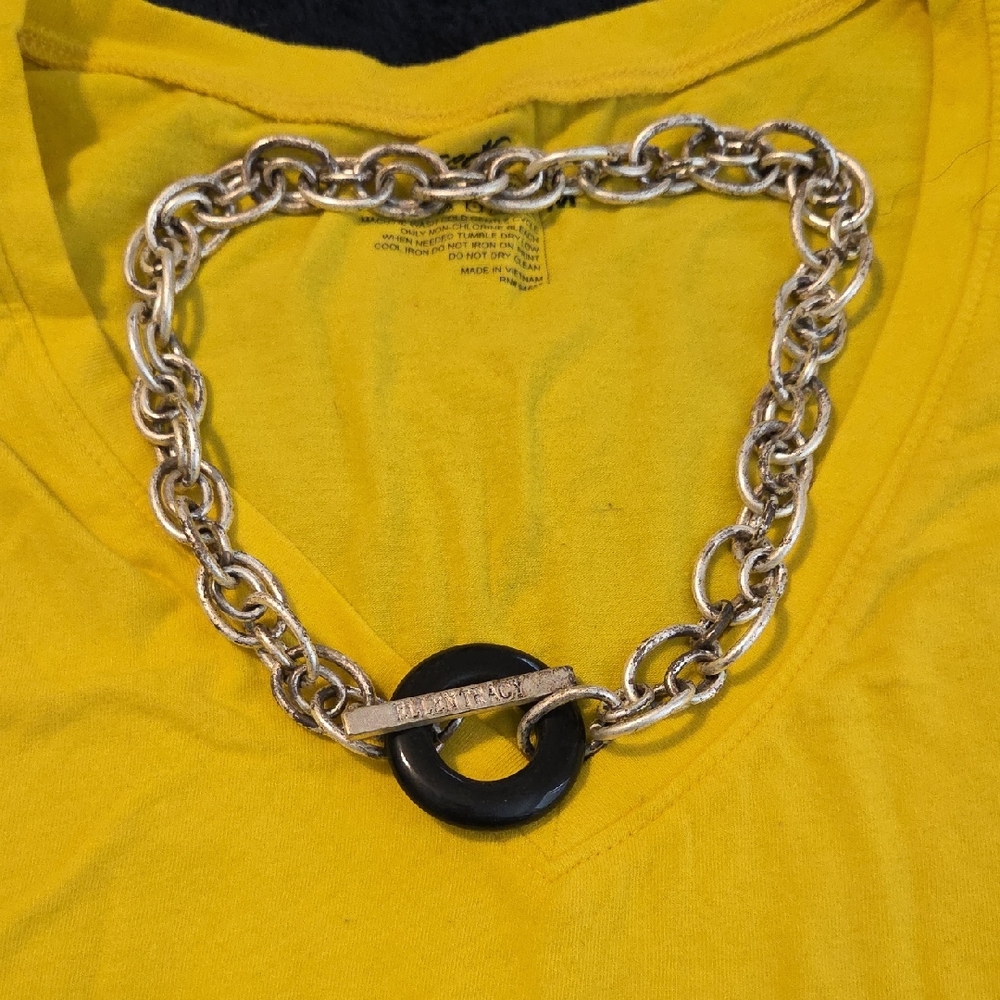 Silver and Black Chain Necklace